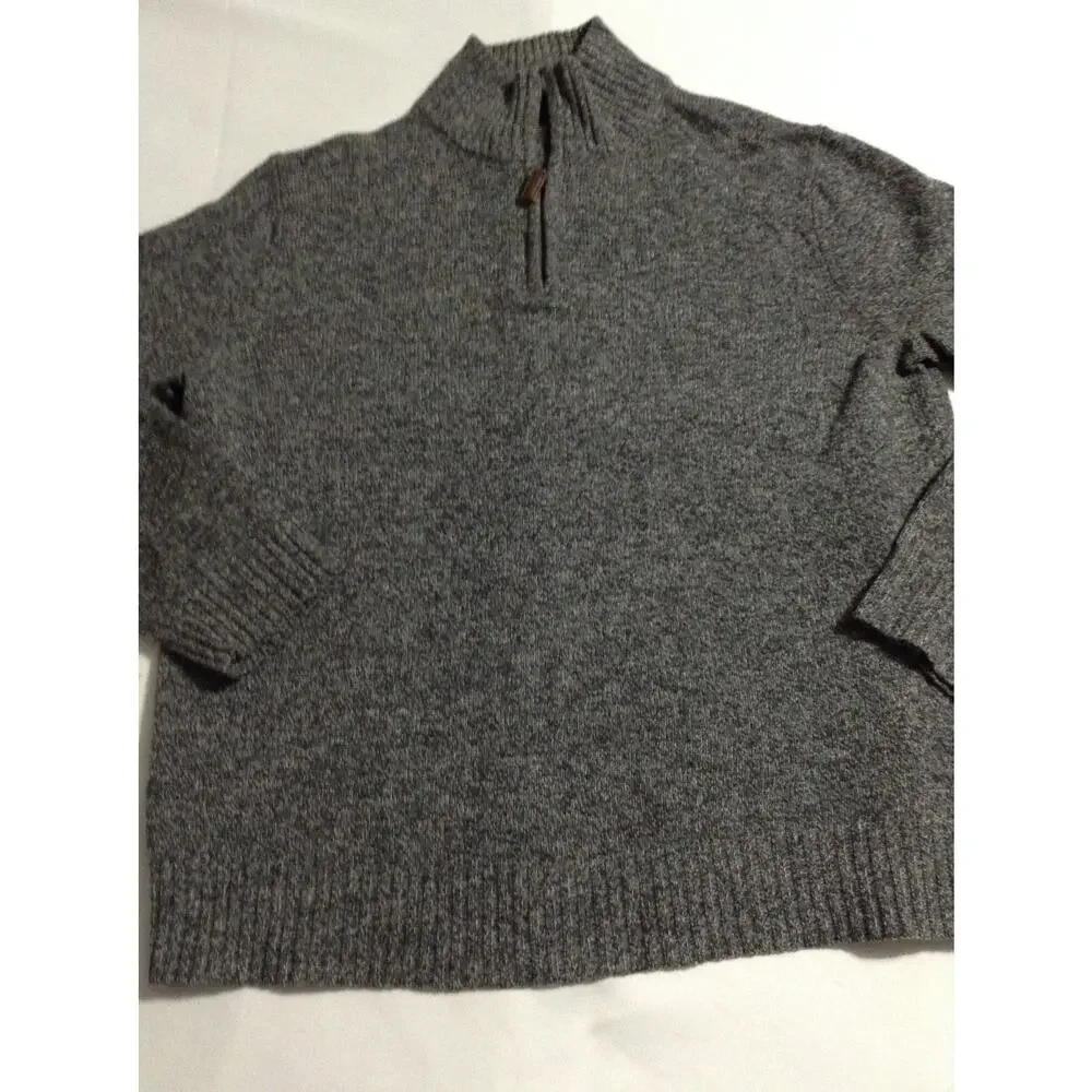 J.Crew Mens Half Zip Pullover Sweater Gray 100% Lambswool Size Large Style 13956